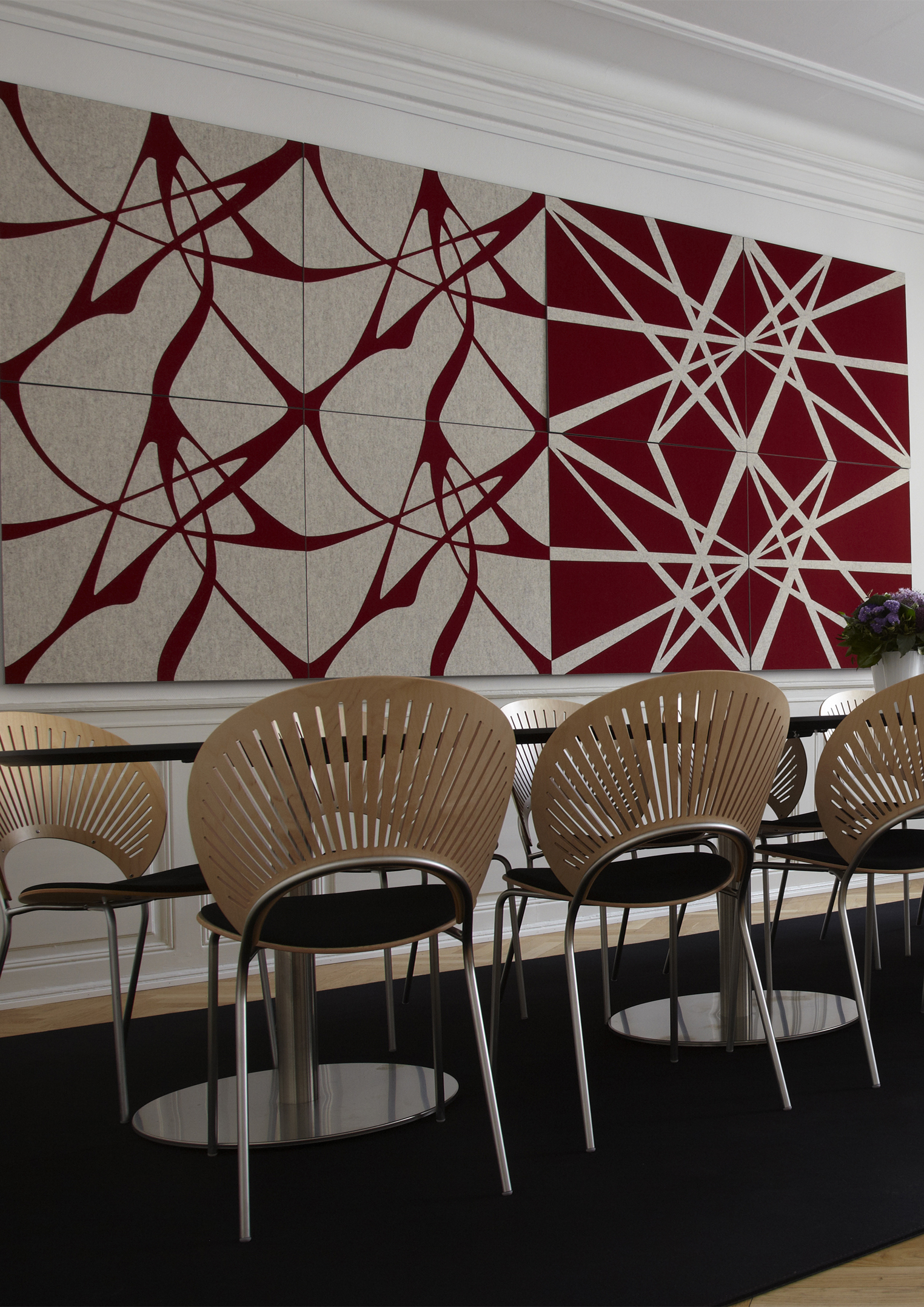 akustik moduler Twister i filt ophæng på væg